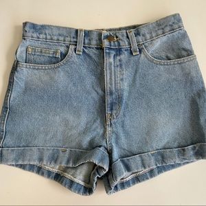American Apparel High-Waist Cuffed Jean Shorts